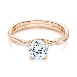 แหวนหมั้นเพชรโมอิสสีทอง18K แบบกลมแหวนแต่งงานโซลิแทร์ตามสั่ง - Product Image 5