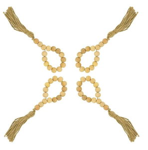 Porte-serviettes en perles de bois Excellente qualité Logo personnalisé Accessoires de décoration de table Rond de serviette en bois fait à la main - Product Image 1