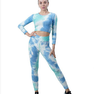ชุดโยคะ2ชิ้นสำหรับผู้หญิงใหม่ไซส์ใหญ่พิเศษแห้งเร็วชุดออกกำลังกายรัดรูปเล่นกีฬาชุดใส่เล่นโยคะออกแบบโลโก้ได้ตามต้องการ - Product Image 1