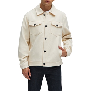 Chaqueta sólida a cuadros de manga larga para hombre, cuello levantado, suave, cálida, cómoda, elegante, con botones, cremallera Vintage para invierno al aire libre - Product Image 1