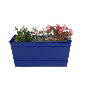 Jardinière de fleurs en forme de rectangle galvanisé en métal enduit bleu marine pour salon balcon décor de jardin jardinière de fleurs - Product Image 1