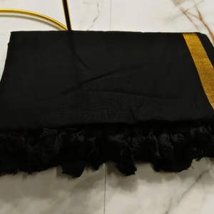 Auténtico Sari de Tela de Algodón de Primera Calidad, Teñido Liso, Ecológico, de Secado Rápido, Vestido de Novia Ligero para Niñas, Tejido de 450 g/m² - Product Image 1