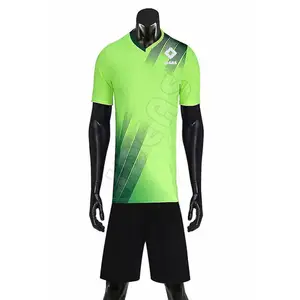 Aangepaste Naam Lettertype Hoge Kwaliteit Mannelijke En Vrouwelijke Groene Zwarte Voetbaltrui Team Training Uniformen Voetbalkleding Voetbal Truien