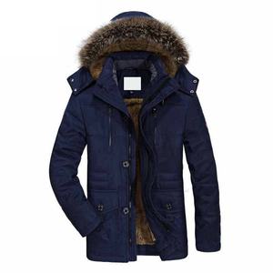 2025 hommes hiver coupe-vent Parka veste couleur unie fermeture éclair manteau avec coton remplissage beau vêtements d'extérieur décontractés grande taille - Product Image 3