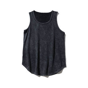<b>Vintage</b> Sleeveless Oversized <b>Tank</b> <b>Top</b> Men Streetwear Hombre Acid Wash Stonewashed ODM High Street Style Spandex/Cotton Plus Size - Product Image 5