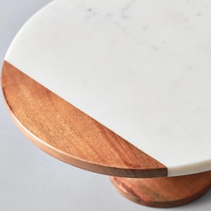 Support à gâteau en bois et résine support à dessert décoratif élégant pour fête d'anniversaire de mariage et utilisation de cuisine à domicile moderne d'Inde - Product Image 2