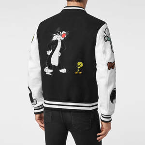 Chaqueta de béisbol universitaria personalizada para hombre, fabricante OEM de lana y cuero PU, estilo universitario disponible en pedidos al por mayor - Product Image 3