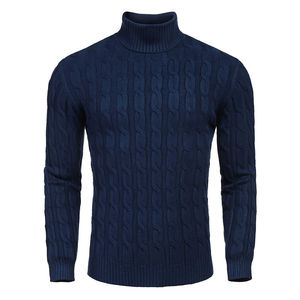 Pull en maille côtelée respirante pour homme, taille plus, col rabattu fin, anti-boulochage, pour l'hiver et l'automne - Product Image 4