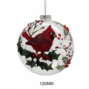 Adornos Navideños de Cristal Pintados a Mano de Lujo, Bolas de Navidad Circulares de Cristal a Todo Color, Decoraciones Clásicas para Árboles de Navidad - Product Image 6