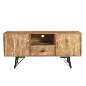 Aparador de diseñador de lujo, colección de mosaicos, gabinete multimedia para comedor y sala de estar, gabinetes de Bar con acabado Natural de la mejor calidad - Product Image 2