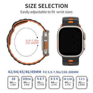 <span class=keywords><strong>Bracelet</strong></span> en silicone respirant <span class=keywords><strong>Ocean</strong></span> Sport pour <span class=keywords><strong>Apple</strong></span> <span class=keywords><strong>Watch</strong></span> Band 42mm 44mm 45mm 46mm 49mm <span class=keywords><strong>Bracelet</strong></span> de remplacement en caoutchouc Bandes de <span class=keywords><strong>bracelet</strong></span> - Product Image 3