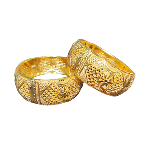 Brazaletes súper vendidos con brazaletes de aspecto moderno de forma redonda chapada en oro de 22CT a la venta por exportadores indios - Product Image 1