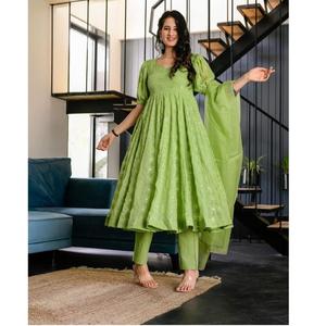 Ensemble de robe Anarkali en georgette de qualité supérieure, prêt à porter, avec broderie de sequins, pour filles, en gros - Product Image 1