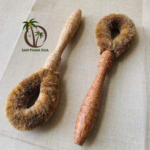 Cepillo de limpieza de fibra de coco NATURAL de VIETNAM, estropajo ecológico, estropajo BIODEGRADABLE con mango de cocina - Product Image 2