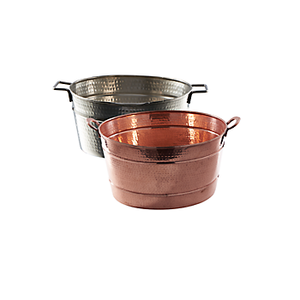 Juego de 3 cubos de hielo de vino martillado de cobre de forma redonda perfectos para almacenamiento de cerveza y botellas para beber - Product Image 2
