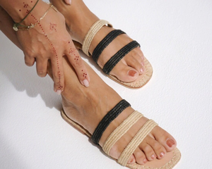 Chaussures marocaines, chaussures de paille, chaussures plates. - Product Image 1