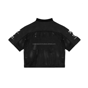 Ensemble deux pièces d'été surdimensionné et ample pour hommes, en coton épais 100%, comprenant un T-shirt à col zippé et un short, fabrication OEM/ODM sur mesure - Product Image 6