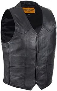 Nouvelle veste chaude d'hiver sans manches noire cloutée gilet 4 poches Cardigan en cuir PU gilet de moto pour hommes 2021 - Product Image 3
