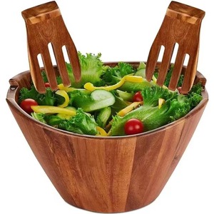 Top Trending Wooden Serving <b>Bowl</b> With <b>Mixing</b> Hand Shaped Salad Server New Arrival Fantastic Quality - Product Image 6