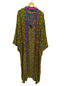 ชุดกิโมโนส่าหรีผ้าไหมแท้น้ำหนักเบาชุดคลุมส่าหรีสไตล์วินเทจชุดปาร์ตี้ชายหาดผ้านุ่มทำมือสไตล์อินเดีย - Product Image 3