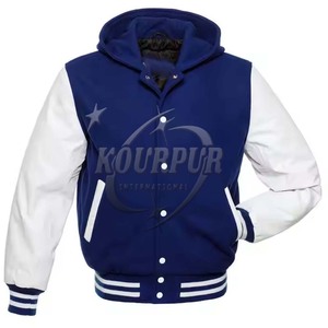2025 Custom Team Letterman Winter Bomber Jacket para hombres de alta calidad 100% algodón estampado de cuero de talla grande cierre de botones - Product Image 5