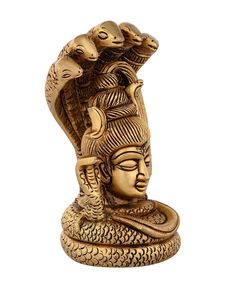 Laiton Shiva Visage Murti Seigneur Shiva Idols Shiv Murti pour la maison Puja Mahakala Bhairav Mahakal Bhairava, 500 gm - Product Image 3