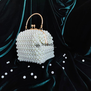 Elegant Fashion <b>Pearl</b> <b>Clutch</b> Chains Straps Premium Quality Waterproof Magnet Closure for Women's Bridal Festivals Events - Product Image 2