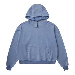 Sudadera con capucha de mezcla de algodón básico de gran tamaño con forro polar para hombre de talla grande jersey de poliéster personalizado al por mayor - Product Image 1
