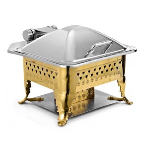 Tendance chauffe-plats martelé cuivre fait métal chauffe-plats Hotpot pour mariage utilisation de service ustensiles de cuisine Hot Pot Buffet - Product Image 4