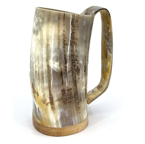 Mug en corne de buffle de haute qualité au design spécial, vente personnalisée, corne de buffle polie naturelle, mug viking - Product Image 2