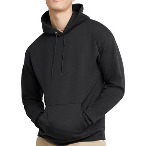Sweat à capuche en molleton noir 450 GSM, sweat à capuche ample en coton à manches longues, imprimé, surdimensionné, pour hommes - Product Image 2
