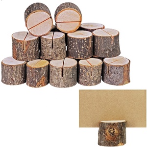DIVRIS Wooden <b>Log</b> Place Card Holders Rectangle Shape Rustic Handmade Eco-Friendly Decoration <b>Stands</b> for Table Numbers Wedding - Product Image 1