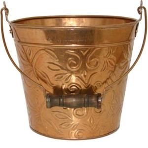 Jardinière en cuivre antique haut de gamme pour espaces intérieurs classiques et poignée en bois forme et taille personnalisées pour une esthétique intérieure classique - Product Image 1