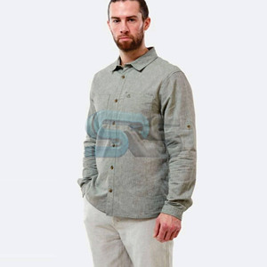Chemise en flanelle teinte en fil pour homme, automne-hiver, manches longues, coton et élasthanne, décontractée, grande taille, respirante, séchage rapide - Product Image 4