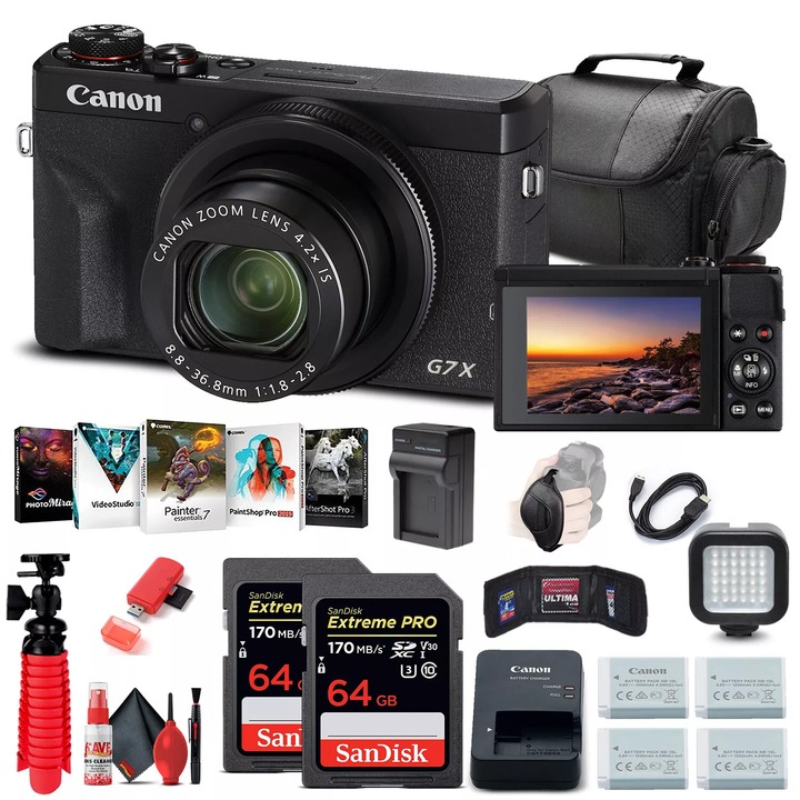Оригинальный Новый POWERSHOTS G7 X MARK III цифровая камера 64 ГБ карты G7X цифровая камера новая