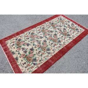 Alfombra clásica de lana rojo Beige de 3,8x6,8 pies estilo Kilim área grande alfombras rectangulares turcas respaldo de látex Patchwork para pasillo 10mm - Product Image 2