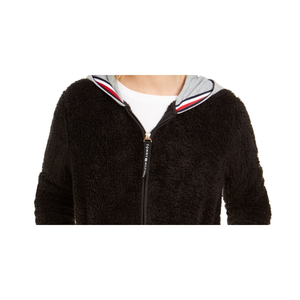 Felpa con cappuccio nera in finta sherpa da donna Tommy Hilfiger, taglia M, invernale, foderata, con cerniera, anti-pilling, per tutti i giorni - Product Image 2