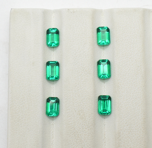 Octogone Lab Grown Emerald hydrothermal Emerald Vivid green Gemstone 9X7mm 10X8mm 11X9mm 12X10mm Pierres précieuses en vrac pour bijoux - Product Image 3
