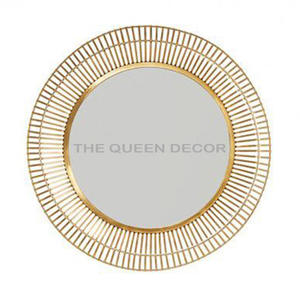 Antique <b>Framed</b> Iron Metal Round Shape <b>Gold</b> Finish Decorative Wall <b>Mirror</b> Crafts Wholesale Home Wall Arts - Product Image 4