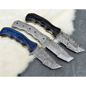Offre de 3 couteaux de poche pliants tactiques lames en acier damas personnalisées avec poignées en bois exotique couteau pliant de poche de haute qualité - Product Image 2