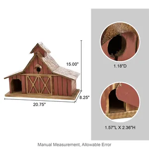 บ้านตกแต่งลานผลิตภัณฑ์สำหรับสัตว์เลี้ยงแบบแขวนบ้านนกทำจากไม้กรงนกทำจากไม้ในสวนมาใหม่