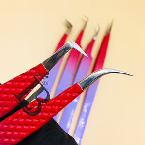 Pinces à épiler pour extensions de cils, pinces à épiler pour cils ombrés, pinces à épiler en acier inoxydable pour cils de vison plats, logo de marque privée, offre - Product Image 6