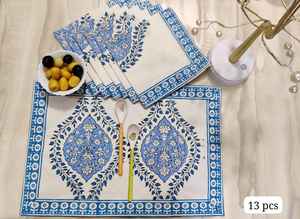 Jaipur hecho a mano 100% algodón manteles individuales bloque tradicional impreso comedor manteles individuales étnico indio algodón comedor esteras - Product Image 5