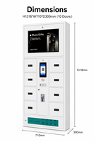 Casillero Inteligente para Carga de Teléfonos con 20 Puertas, Pantalla Publicitaria HD de 21 Pulgadas, Resistente al Agua y al Óxido, Estación Móvil Inteligente Android, 2026