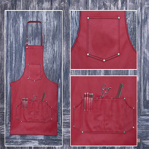 Tablier de Salon de barbier professionnel pour hommes femmes cuir de haute qualité avec sangles élastiques réglables poches avant outil de styliste - Product Image 6