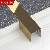 Bandes de transition en acier inoxydable doré en forme de U modernes, vente en gros d'usine, bordures de carrelage pour la décoration des sols pour les hôpitaux