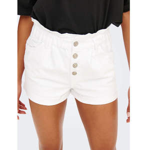 New Arrival <b>Women's</b> High Hot Stylish Streetwear Breathable Casual Denim Shorts 100% Cotton White Color <b>Elastic</b> Short High - Product Image 5