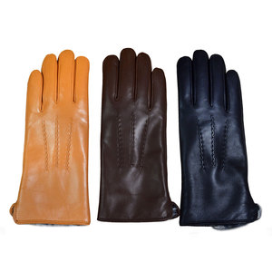 Guantes de cuero cálidos para mujer, guantes de moda para conducción al aire libre, color rojo, accesorios, venta al por mayor - Product Image 1