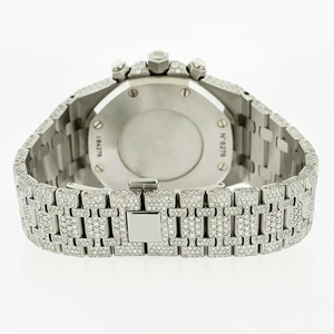 Montre Hip Hop avec mouvement à quartz en moissanite, cadran en verre - Product Image 5