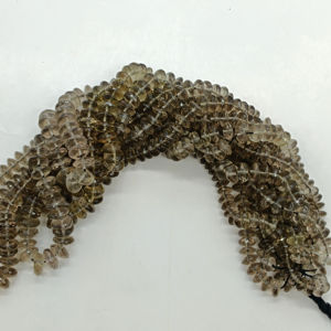 Cuentas de Cuarzo Ahumado Natural, Corte Alemán, Forma de Platillo, Facetadas, para la Elaboración de Joyería, Nueva Tendencia - Product Image 1